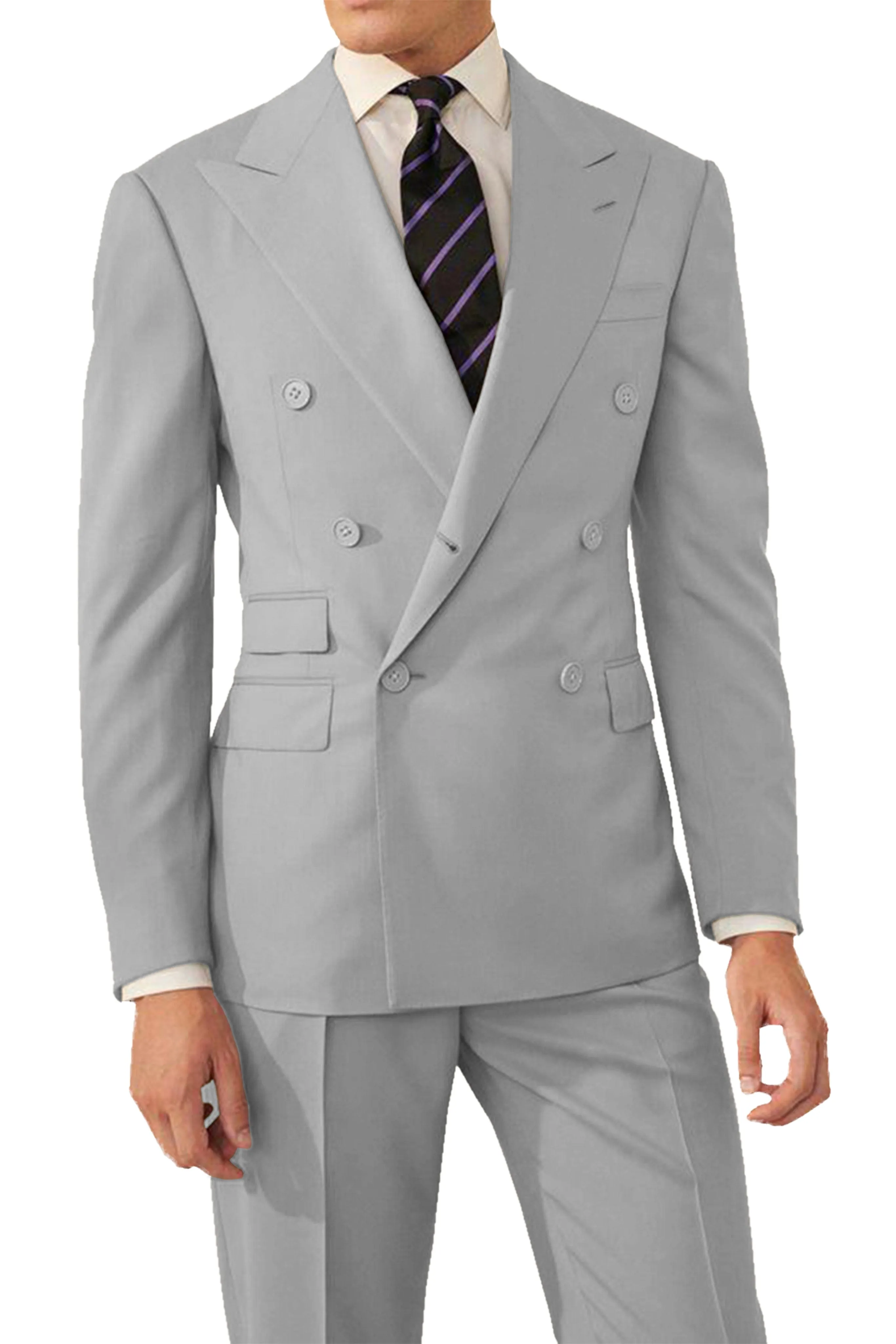 2 Pieces Double Breasted Men's Suit  (Blazer Pants)