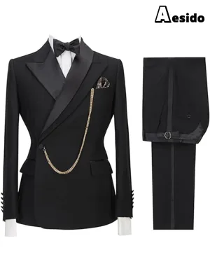 2 Pieces Fashion Slim Peak Lapel Men's Suit (Blazer   Pants)