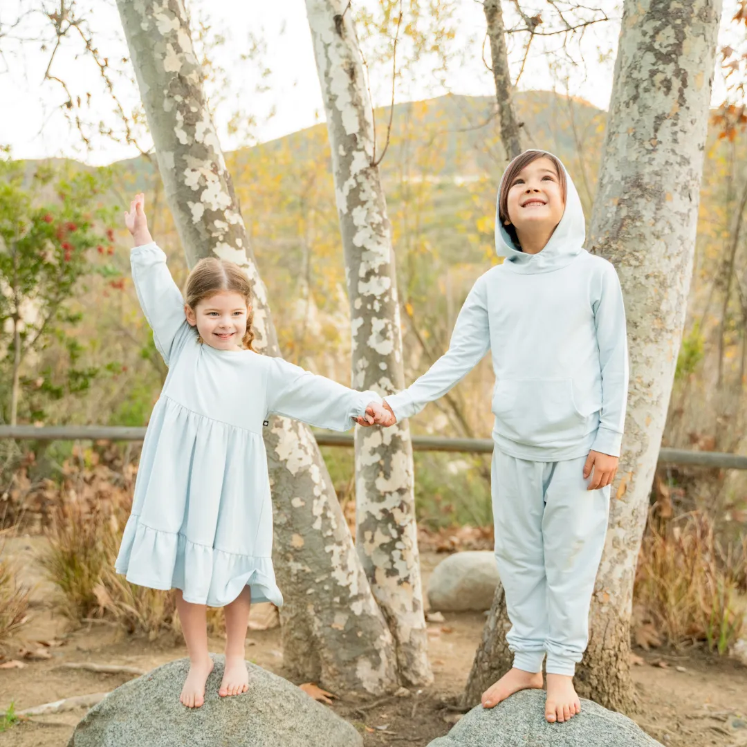 3 Tier Sweater Dress - Bashful Blue - Terry