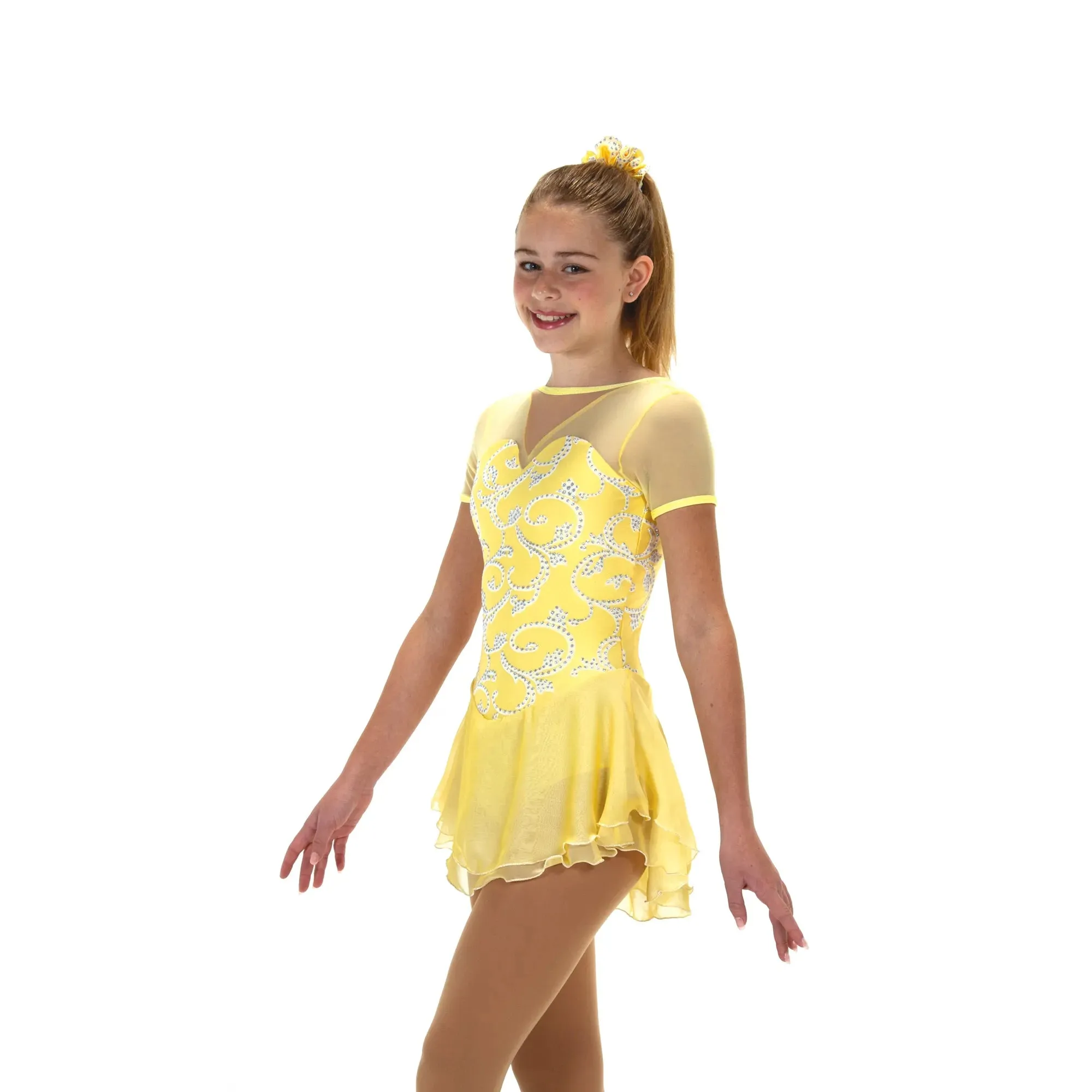 566 Figure Skating Daffodils In The Snow Dress