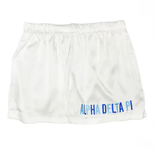 Alpha Delta Pi Embroidered Satin Short