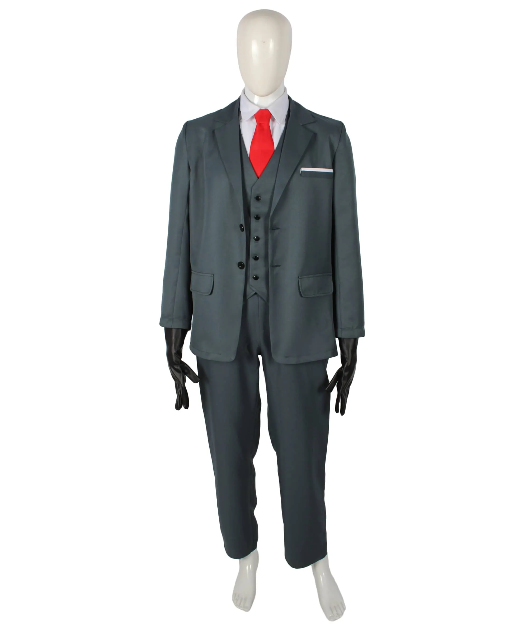 Anime Spy-inspired Costume Set| Suit Jacket Pants Tie Hand Gloves| Flame-retardant Synthetic Materials