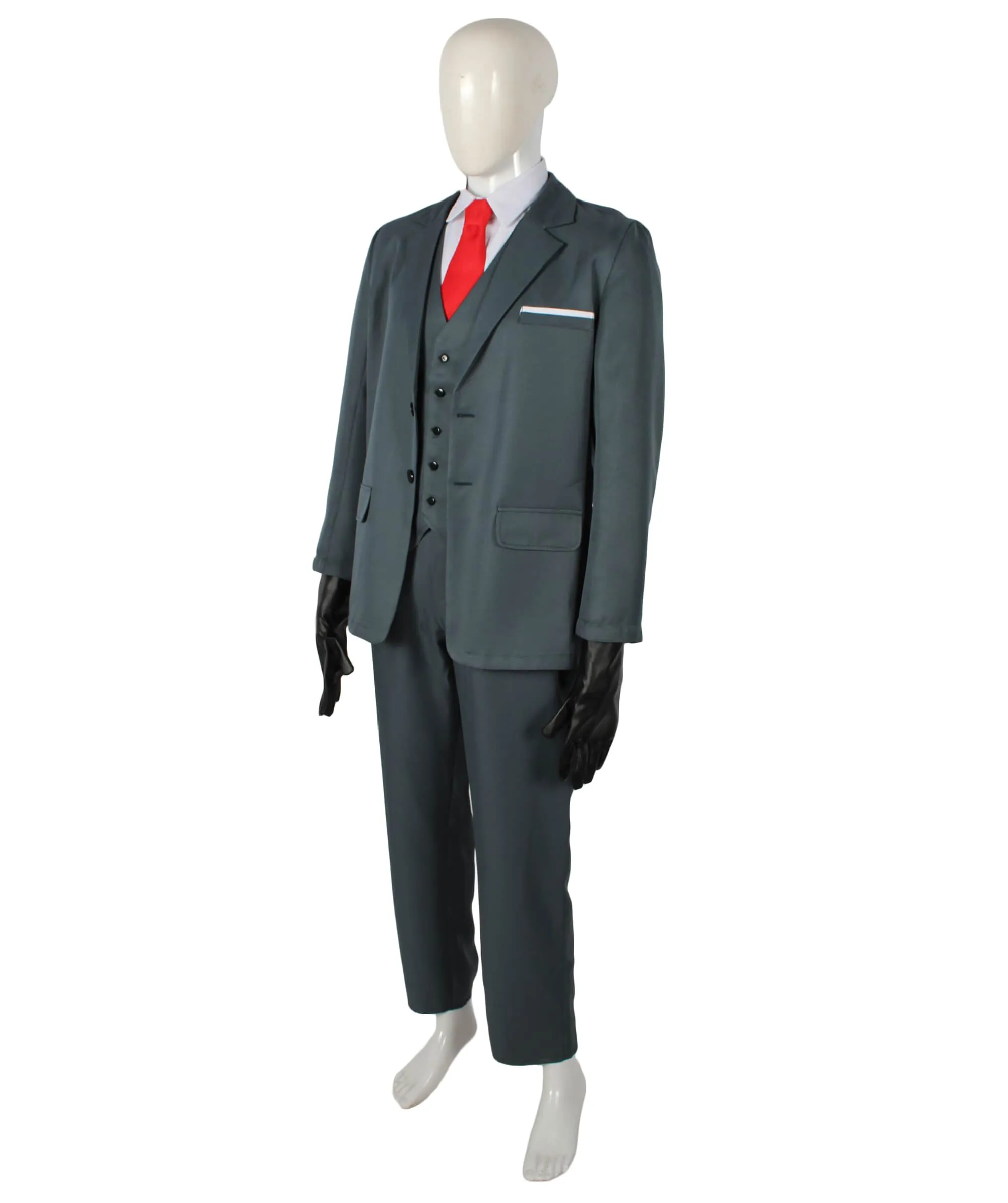 Anime Spy-inspired Costume Set| Suit Jacket Pants Tie Hand Gloves| Flame-retardant Synthetic Materials