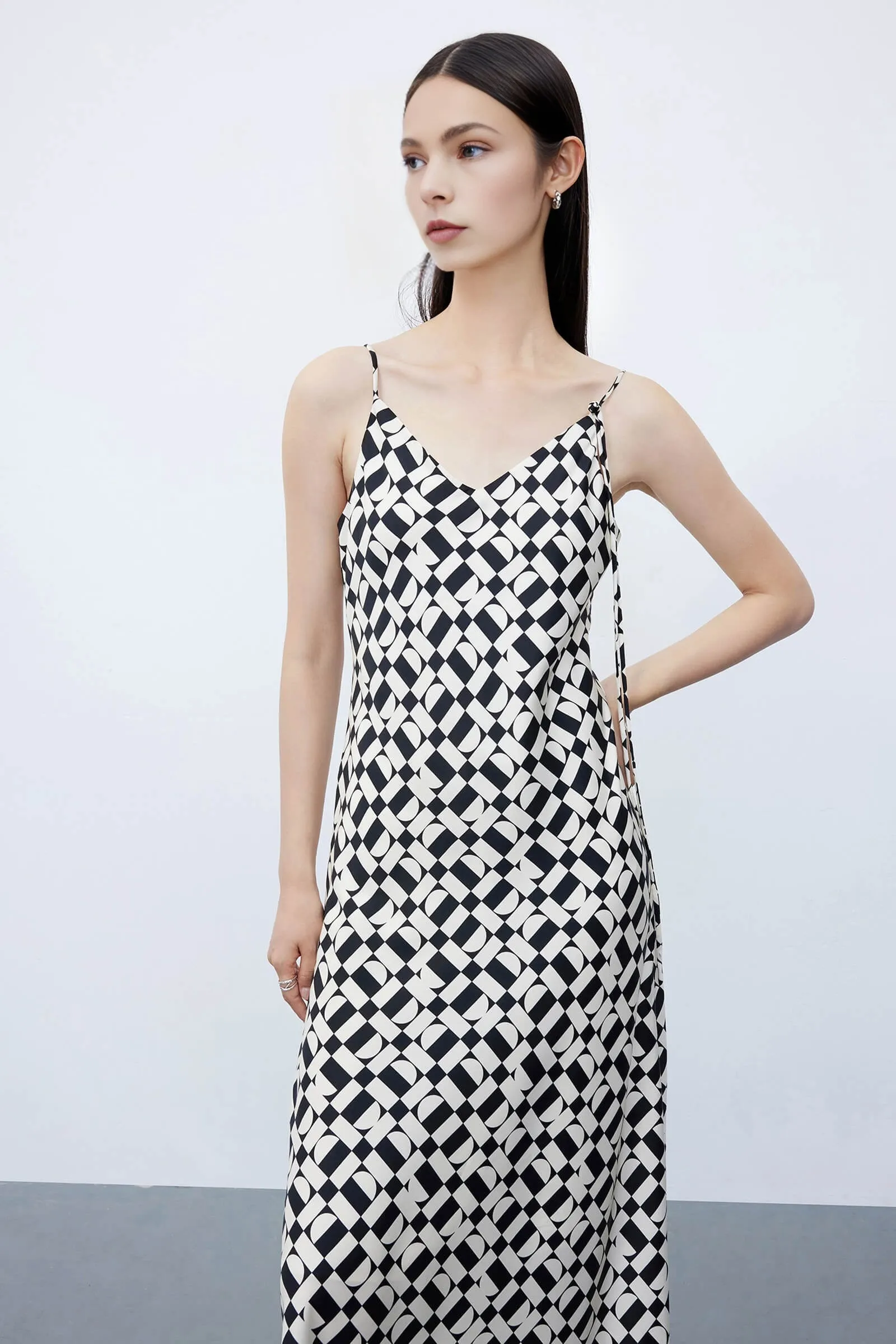 Artistic Printed Halter Dress