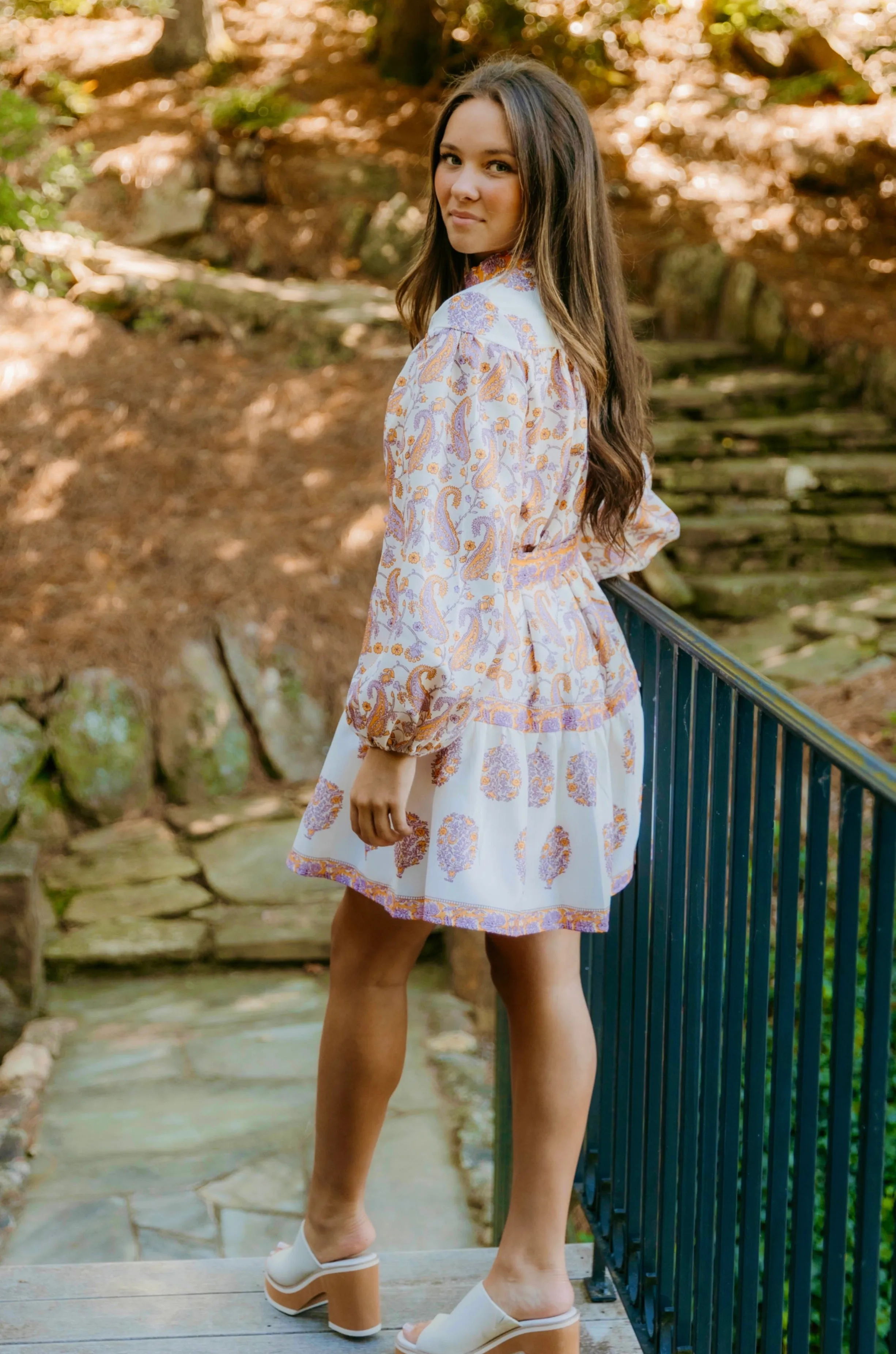 Ashley Paisley Tiered Mini Dress