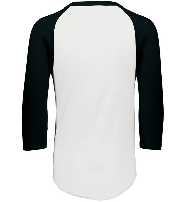 Augusta 2.0 White/Black 3/4 Sleeve Youth Baseball Tee