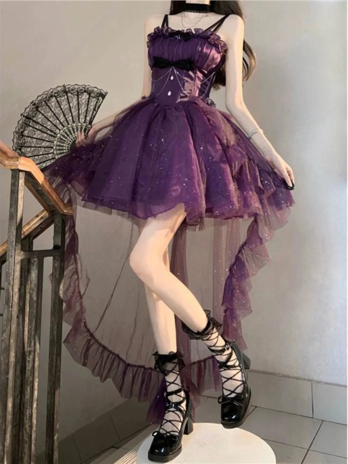 Beautiful French purple princess dress birthday dress  S5760