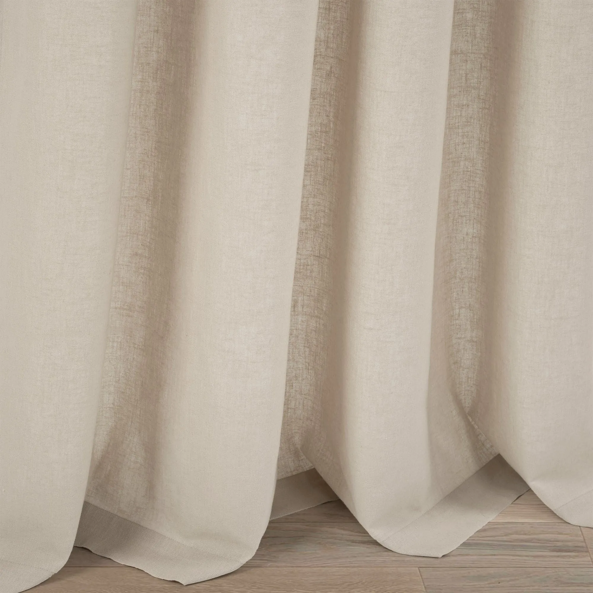 Belgian Flax Prewashed Linen Rich Cotton Blend Window Curtain Panel