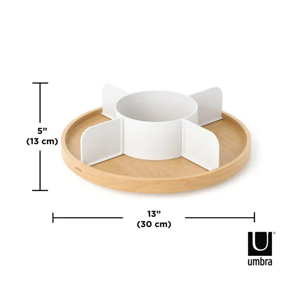 Bellwood Lazy Susan Divided White/Natural