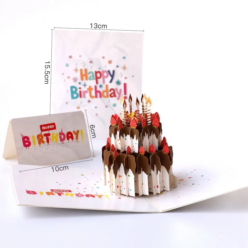 Birthday Card 3D Three-dimensional Cake Greeting Card