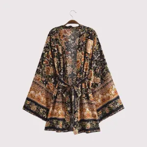 Black Kimono Robe