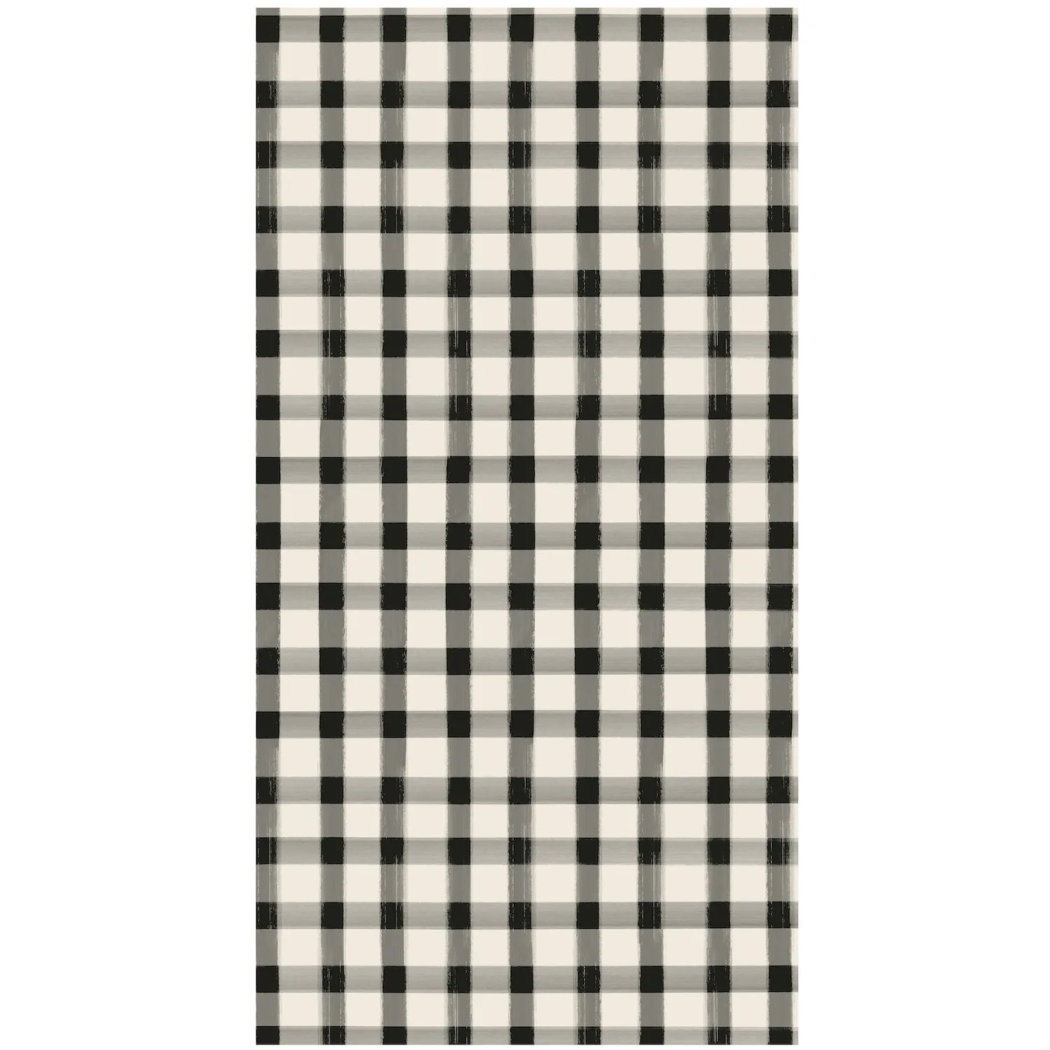 Black Painted Check Paper Napkins