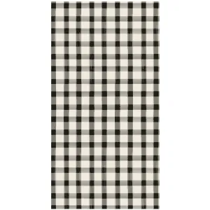 Black Painted Check Paper Napkins