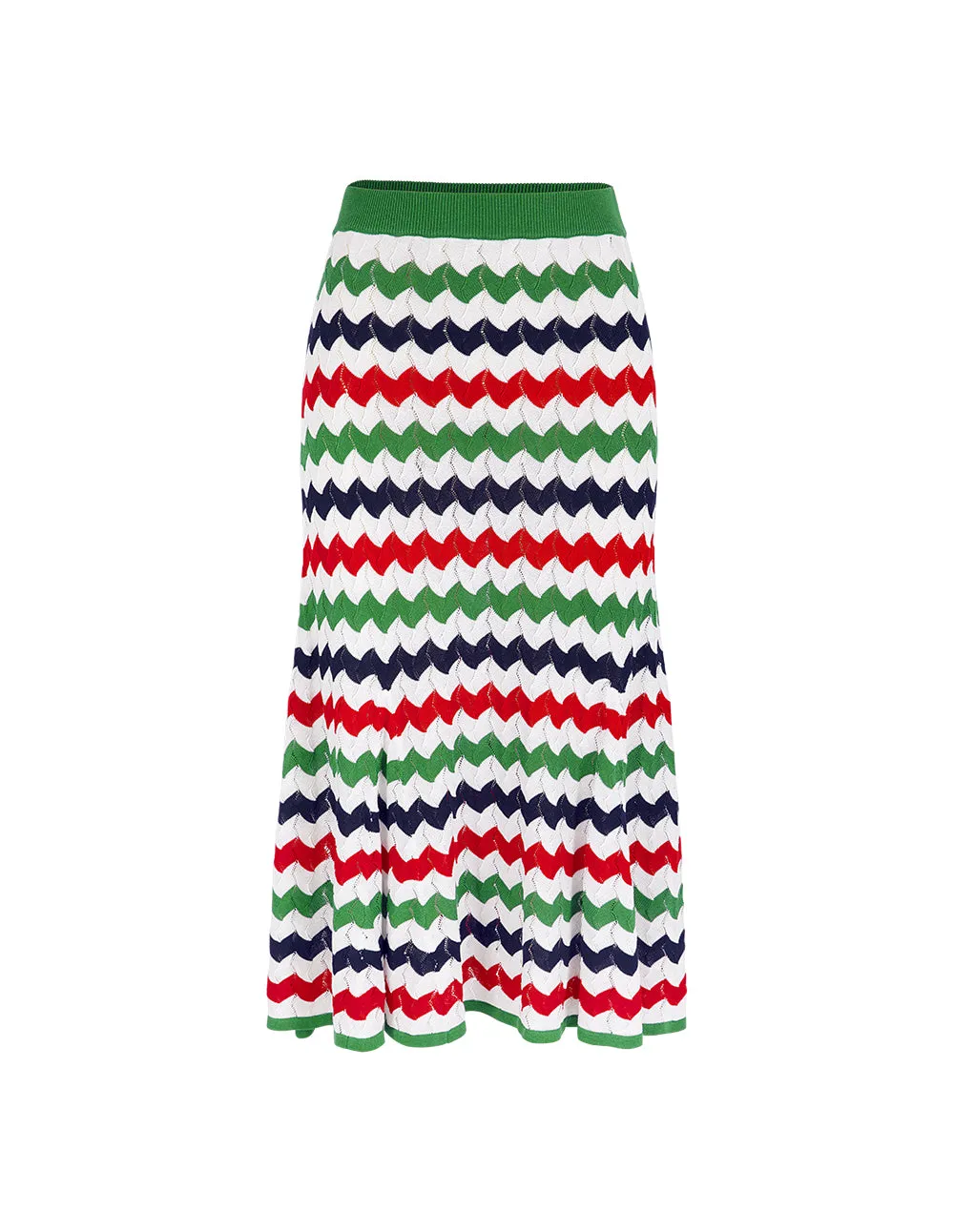 BORA AKSU Striped And Toned Fishtail Knitted Skirt