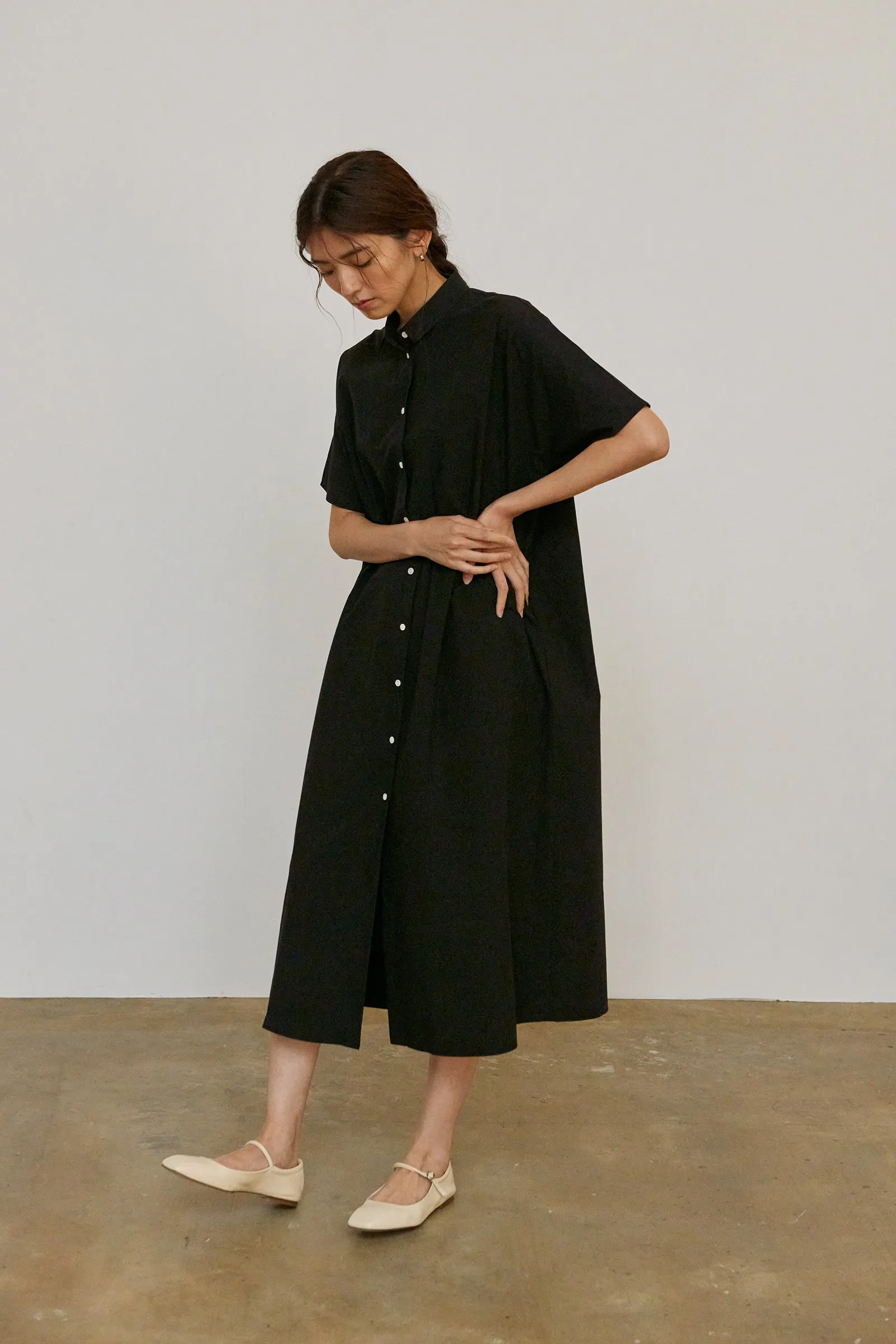 Boxy Shirtdress -- Crisp Cotton