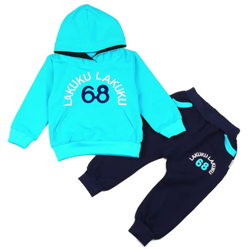 Cool Letter Print Hooded Pullover and Pants Tracksuits