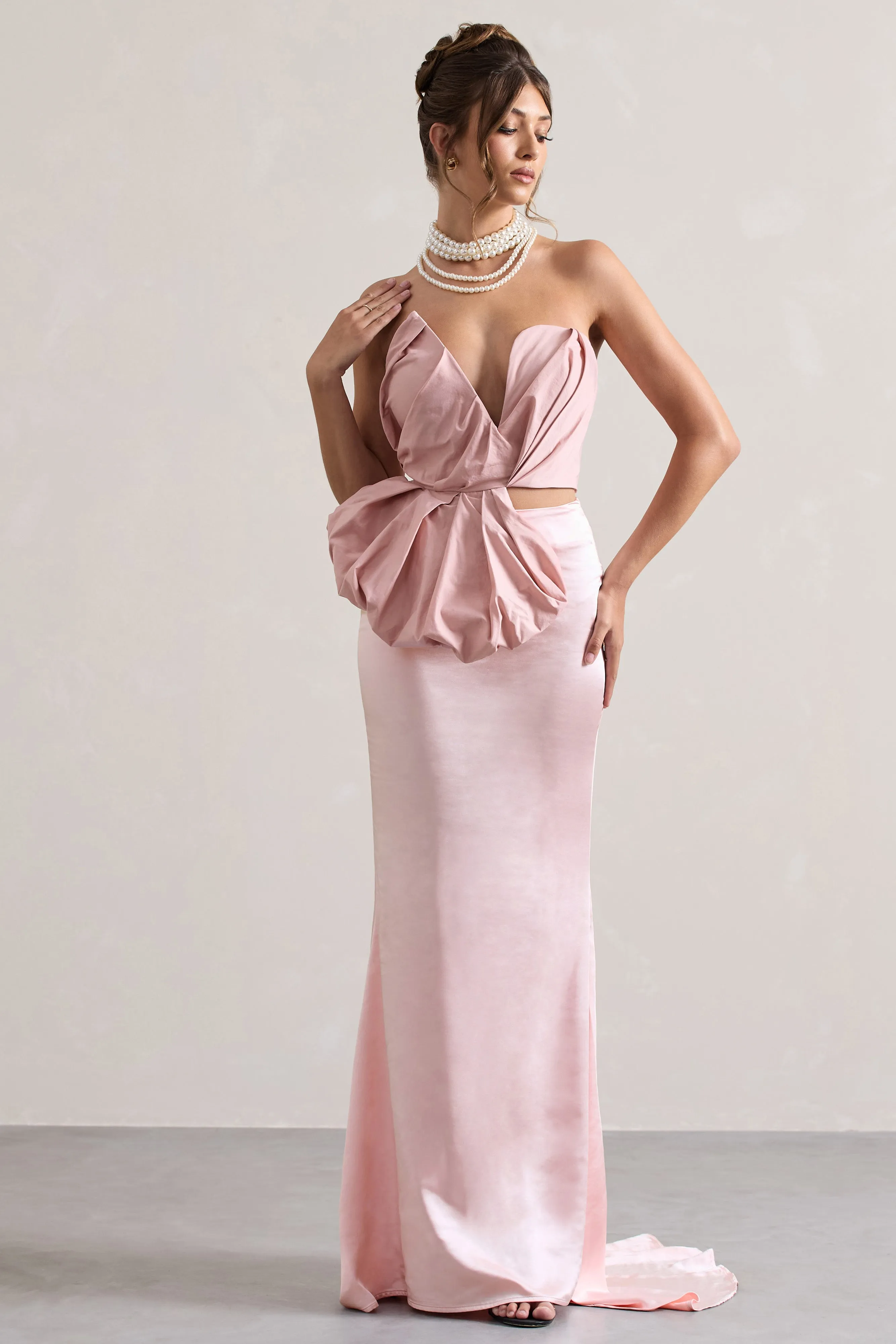 Couture | Pink Satin Maxi Skirt