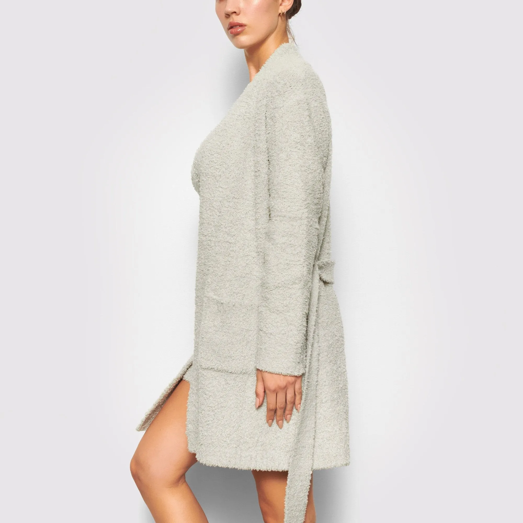 COZY KNIT SHORT ROBE | AQUA