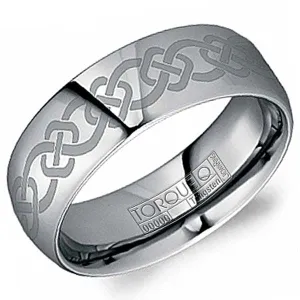 CrownRing Laser Engraved Interlock Tungsten Wedding Band