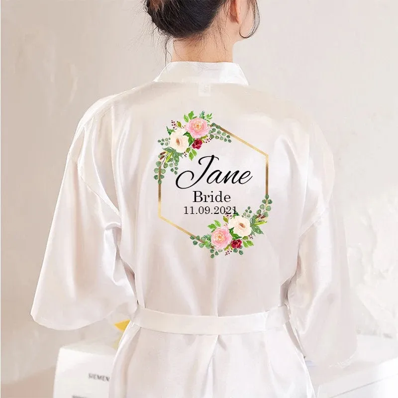 Customized Robes Personalized Robes Custom Robes Custom Bridal Robe Kimono Robes Bridesmaid Gift Hen Party Robe Birthday Robes Satin Robe