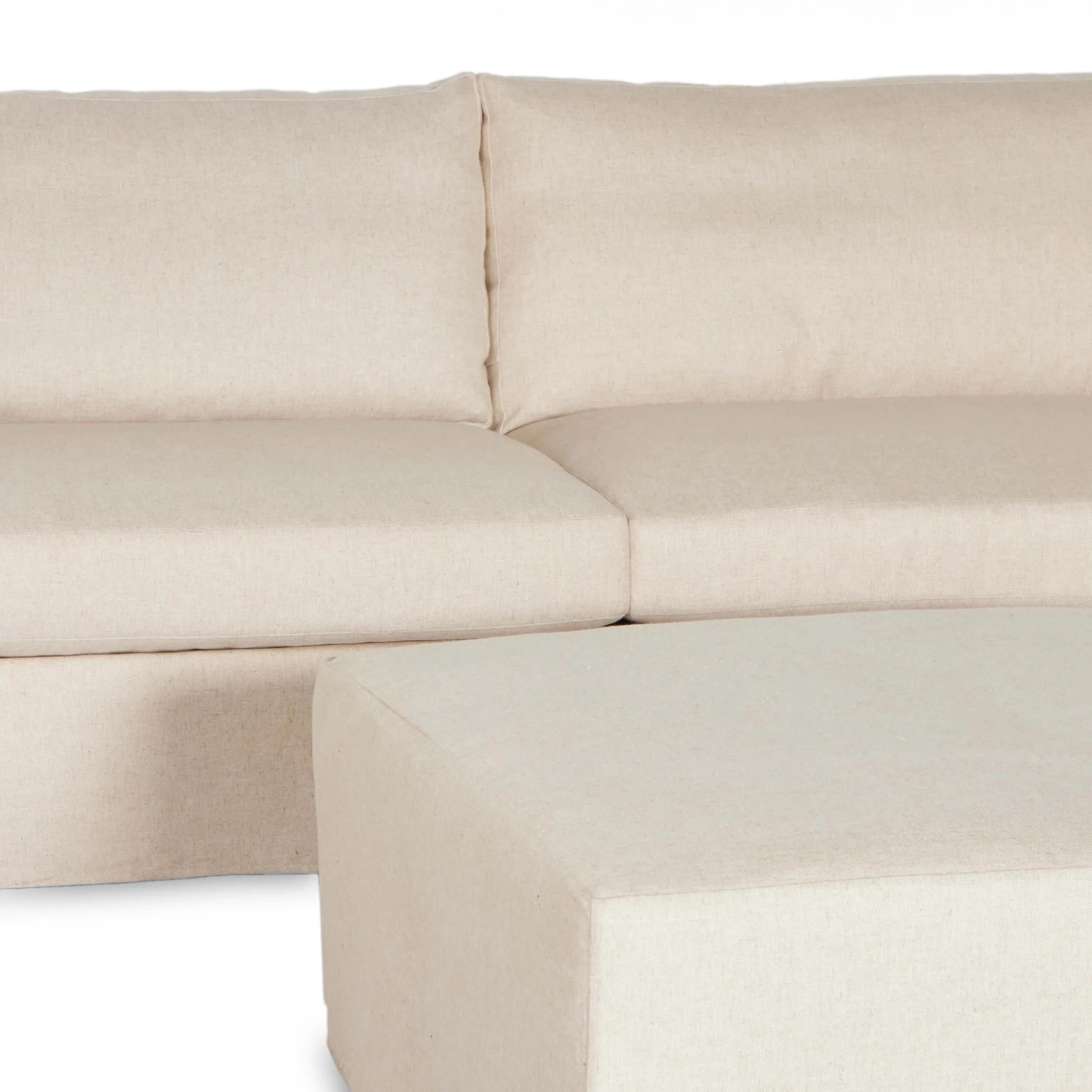 Delray 8 Piece Slipcover Sectional w/Ottoman, Evere Oatmeal