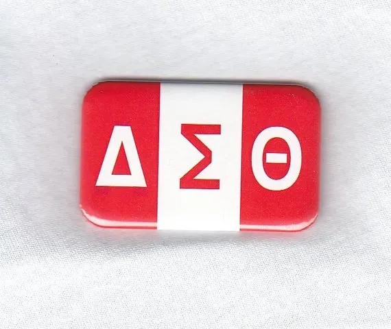 Delta Sigma Theta Sorority Flag Button Pin