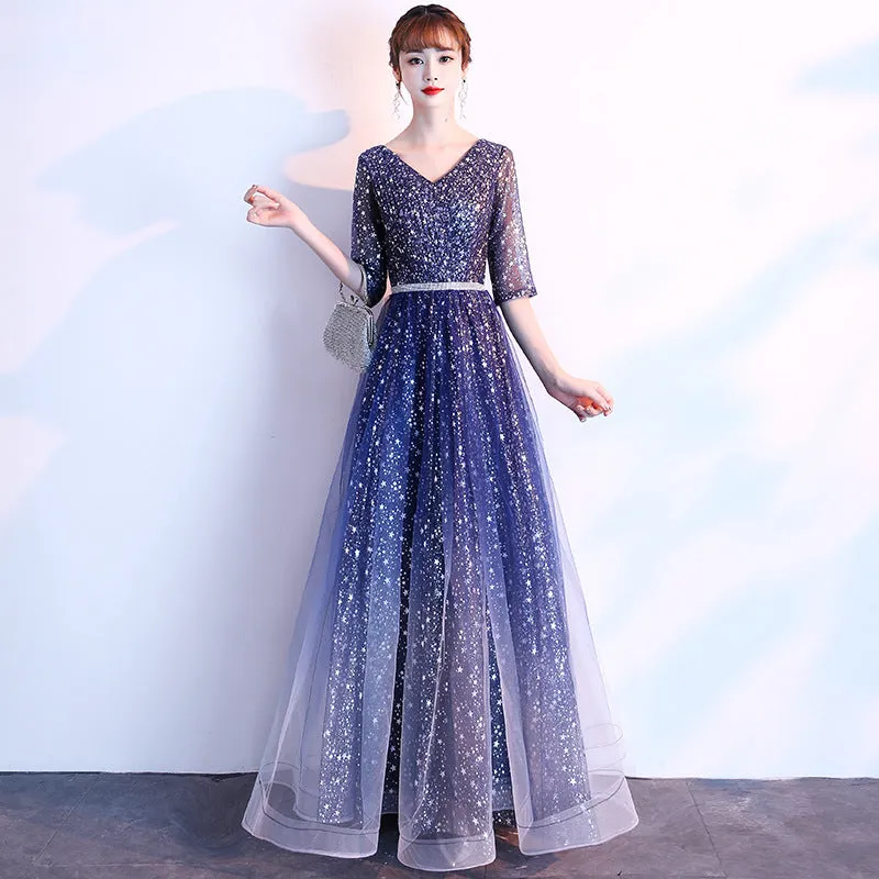 dunnmall Starry Evening Dress Women's Banquet  New Spring Elegant Host Fairy Performance Adult Chorus Dress