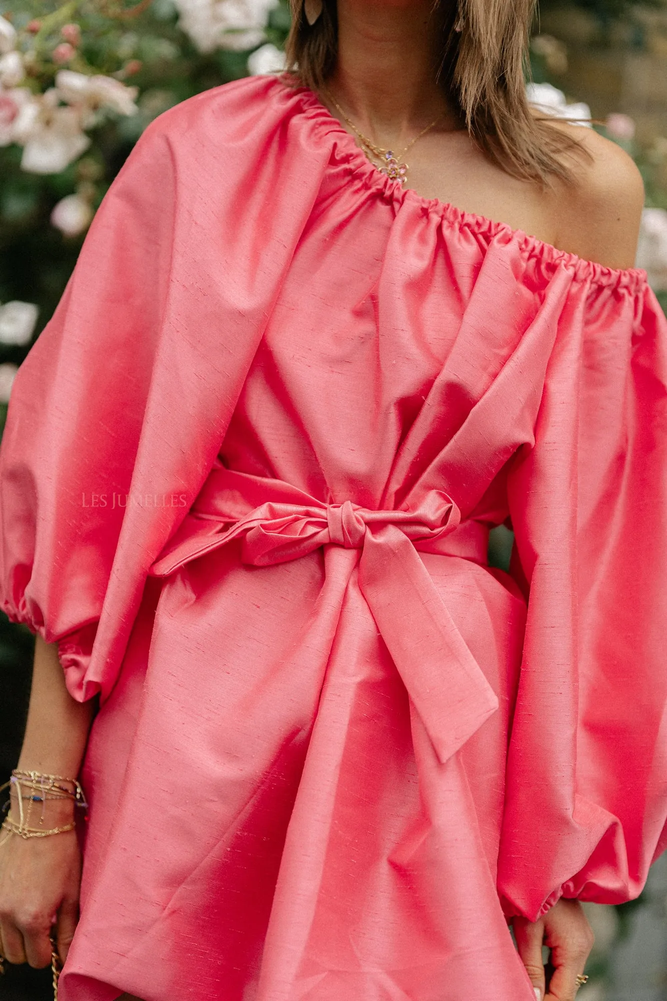 Ella off shoulder dress coral pink