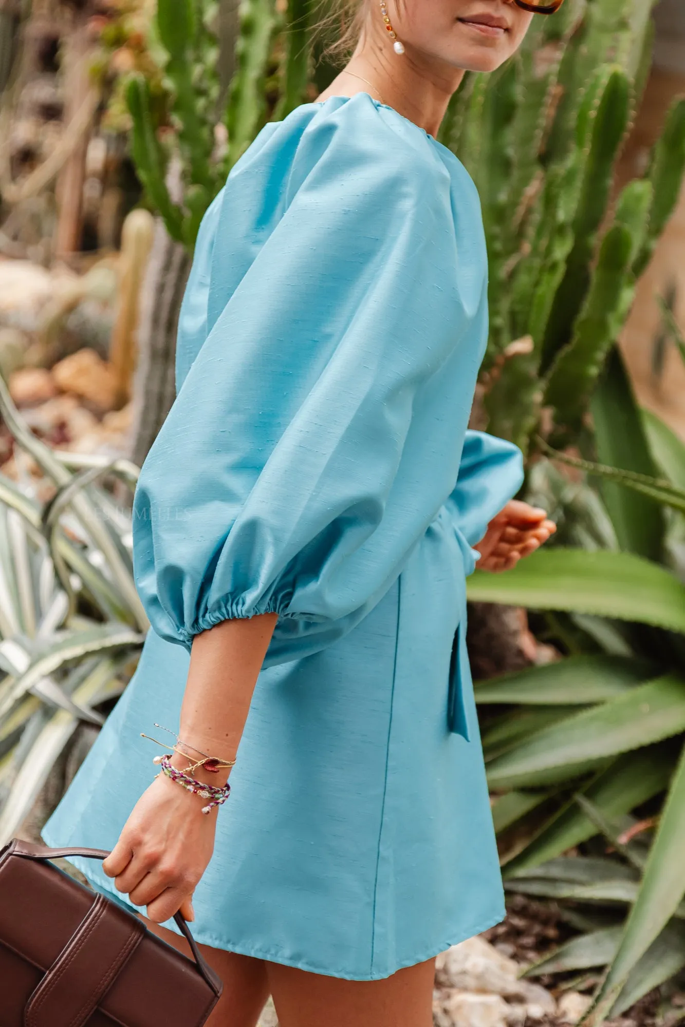 Ella off shoulder dress turquoise