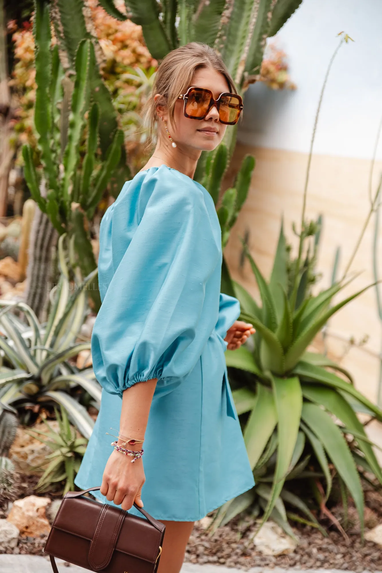 Ella off shoulder dress turquoise