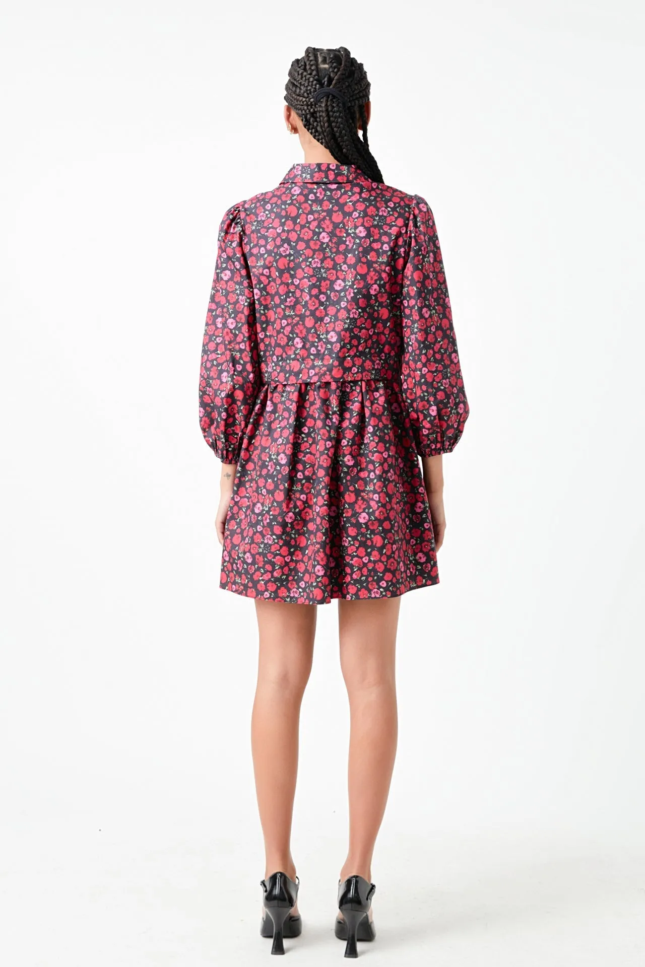 English Factory - Floral Shirt Mini Dress