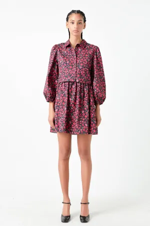 English Factory - Floral Shirt Mini Dress