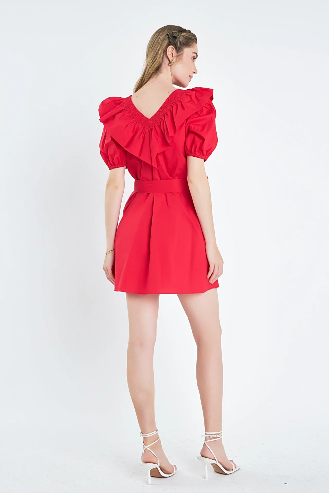 English Factory - Smocked Ruffled Mini Dress