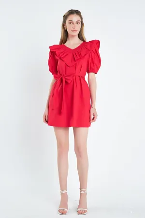 English Factory - Smocked Ruffled Mini Dress