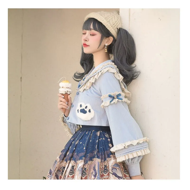 Explore the Stars ~ Vintage Royal printed Lolita Skirt and Cape