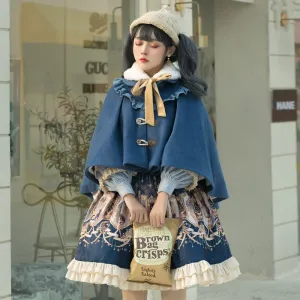 Explore the Stars ~ Vintage Royal printed Lolita Skirt and Cape