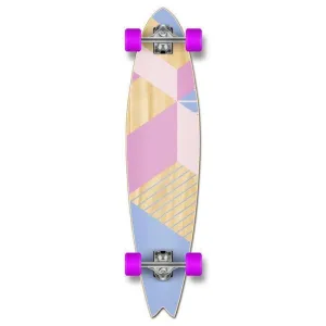 Fishtail Longboard 40 inch Geometric Purple from Punked - Complete