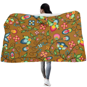 Floral Bounty Fall Leaves Hooded Blanket