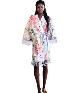 Floral Long Trim Sleeve Robe