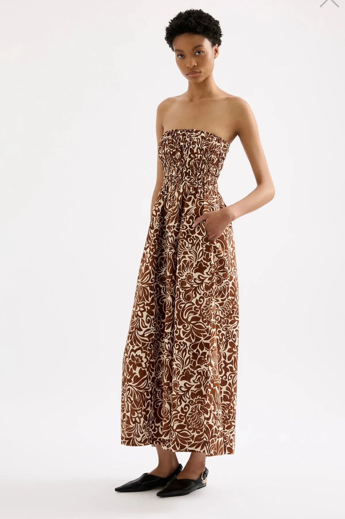 Florense Shirred Maxi Dress