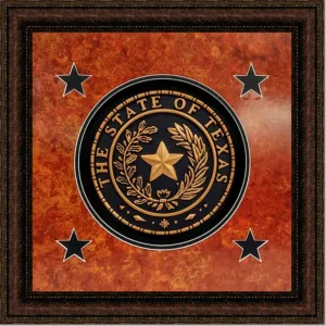 Framed Texas Seal Shadowbox | 3D-Effect Seal in Double Mat | Various Sizes