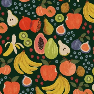 Fruit Stand in Hunter - Linen Cotton Canvas Project Cut - 22" x 26"