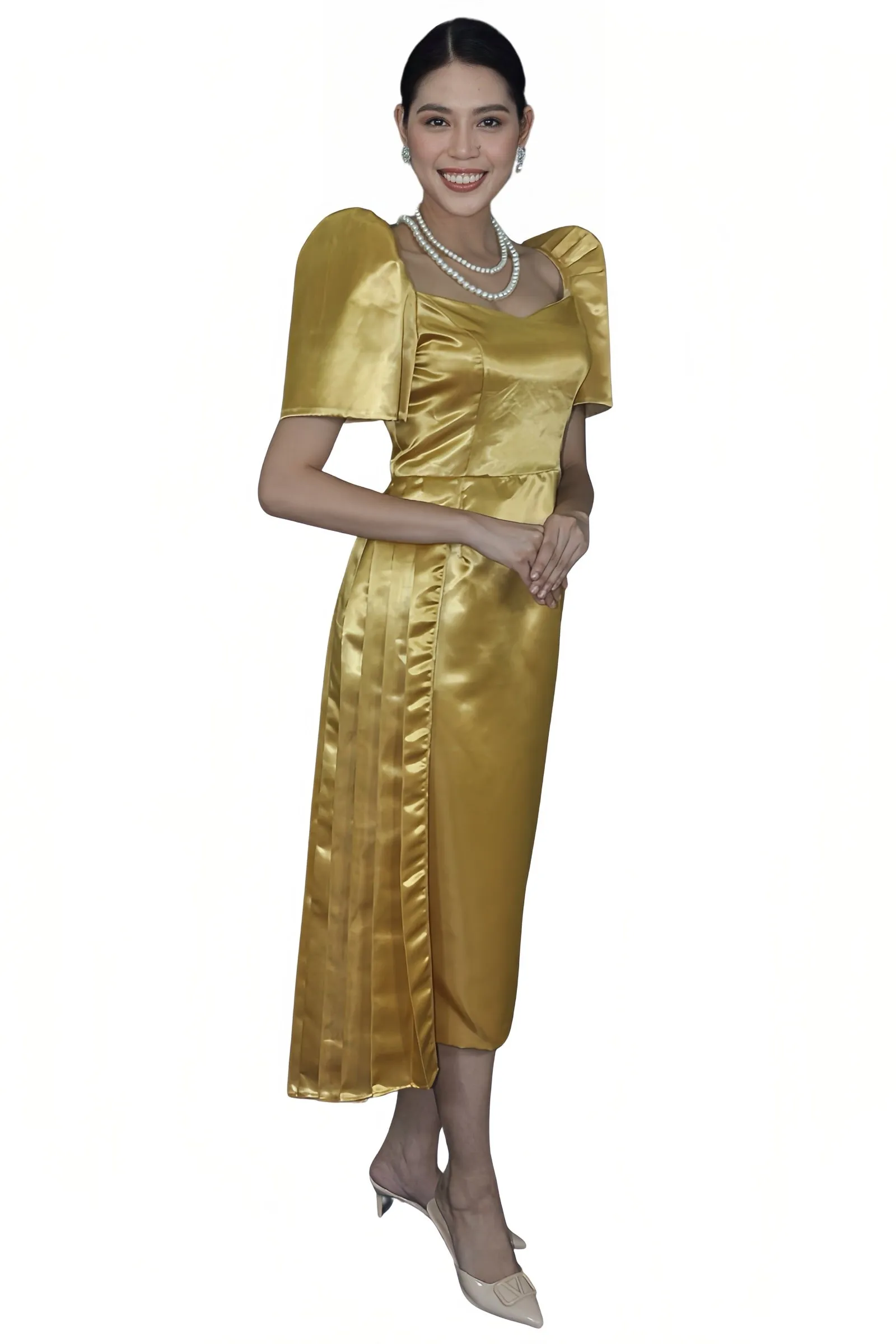 Golden Duchess Filipiniana Dress - Aleah - JB611