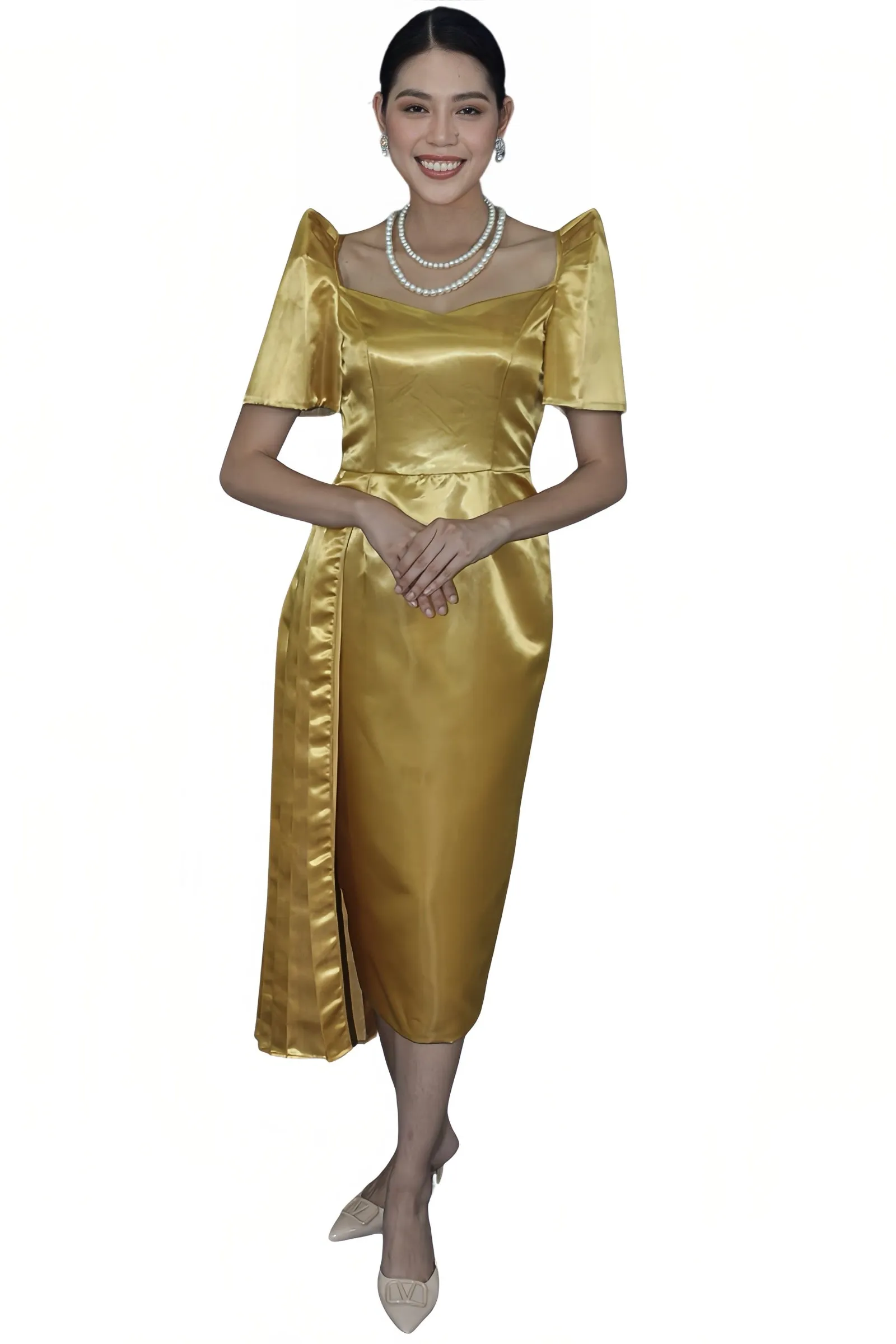 Golden Duchess Filipiniana Dress - Aleah - JB611