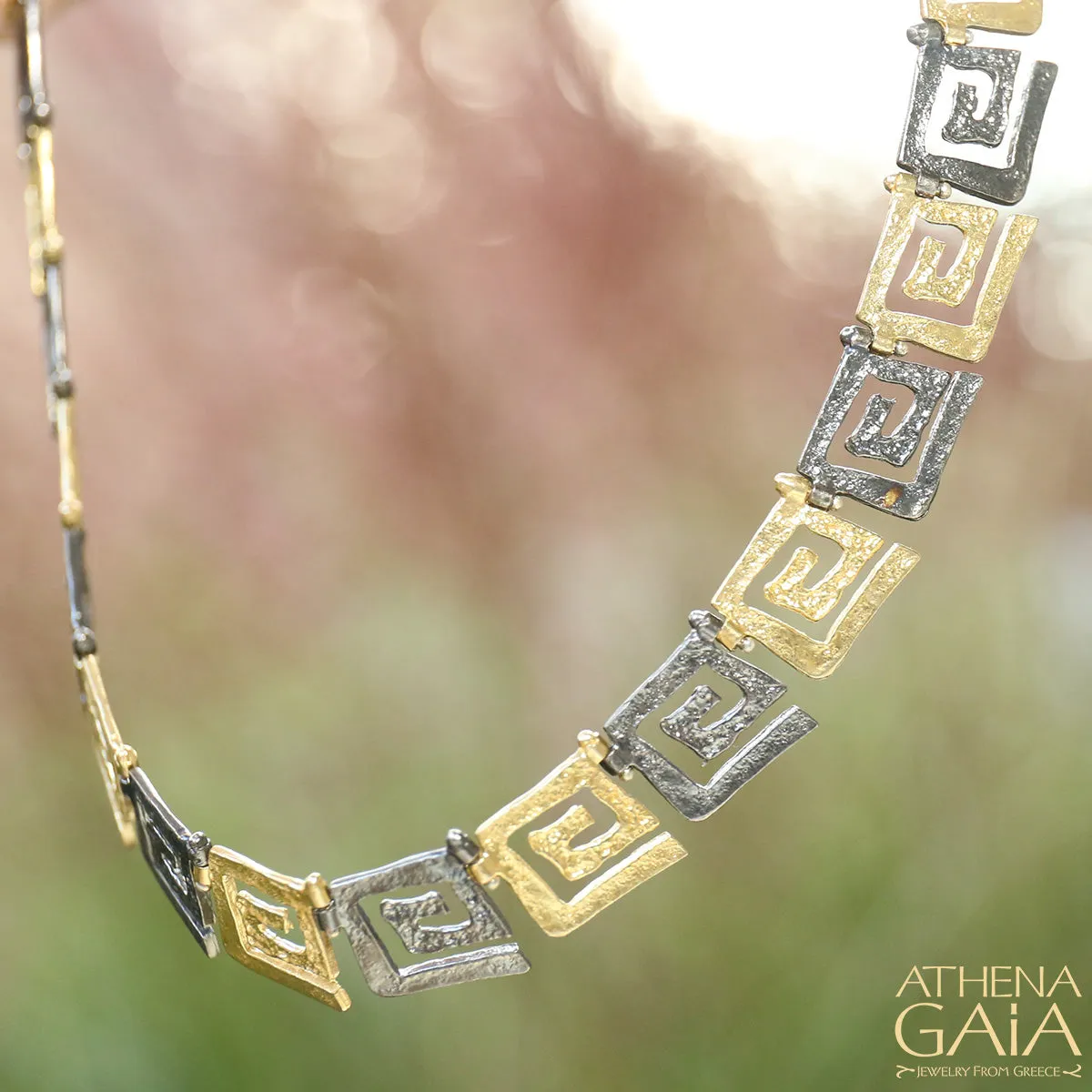 Greek Key Meander Full Necklace