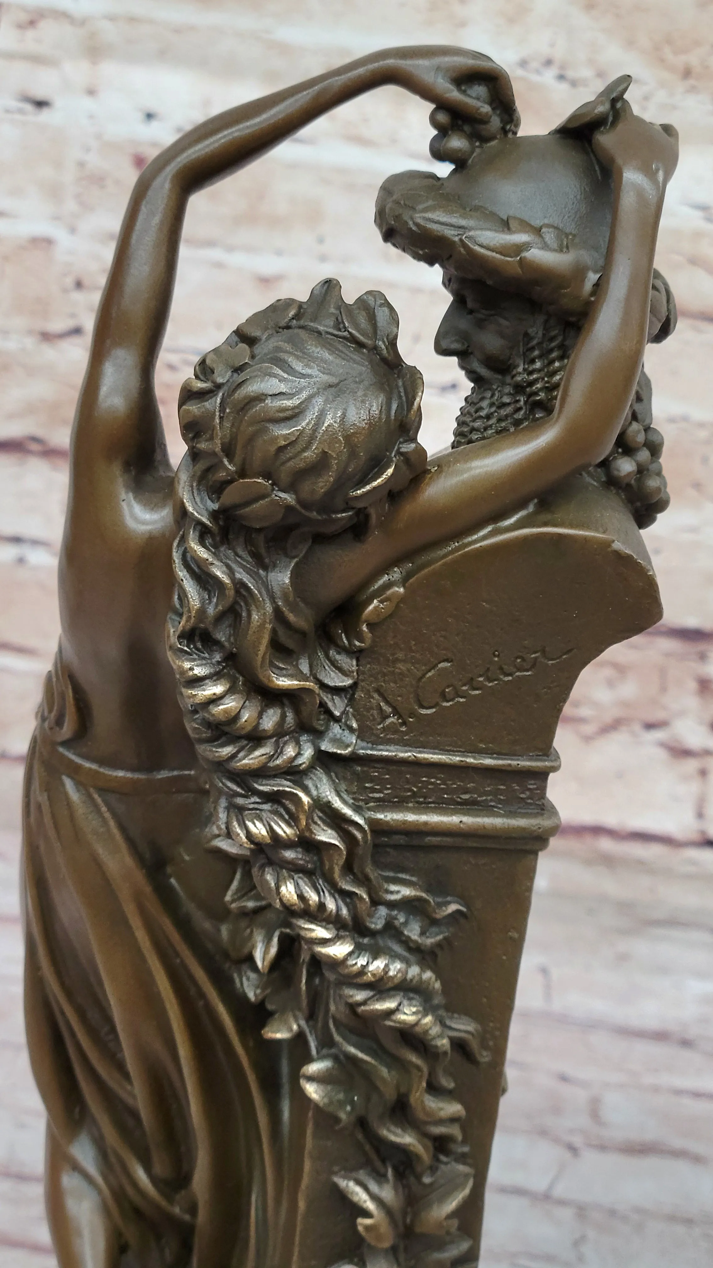 Handcrafted bronze sculpture SALE Mythic Nude Nymph And Satyr Frustration Large