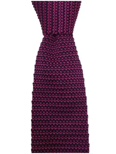 Interwoven Dark Pink and Navy Blue Men's Knitted Tie