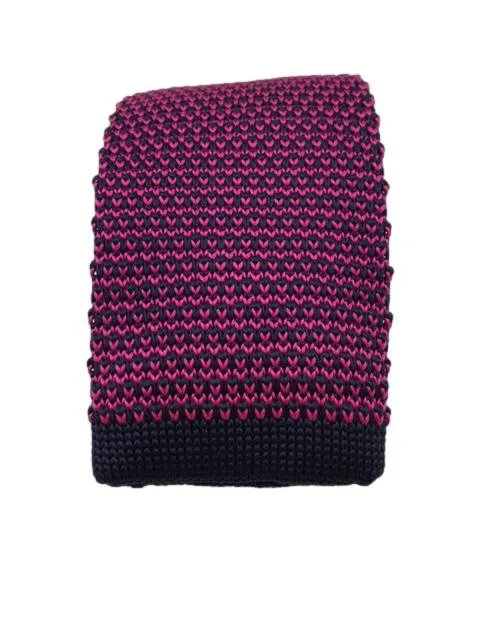 Interwoven Dark Pink and Navy Blue Men's Knitted Tie