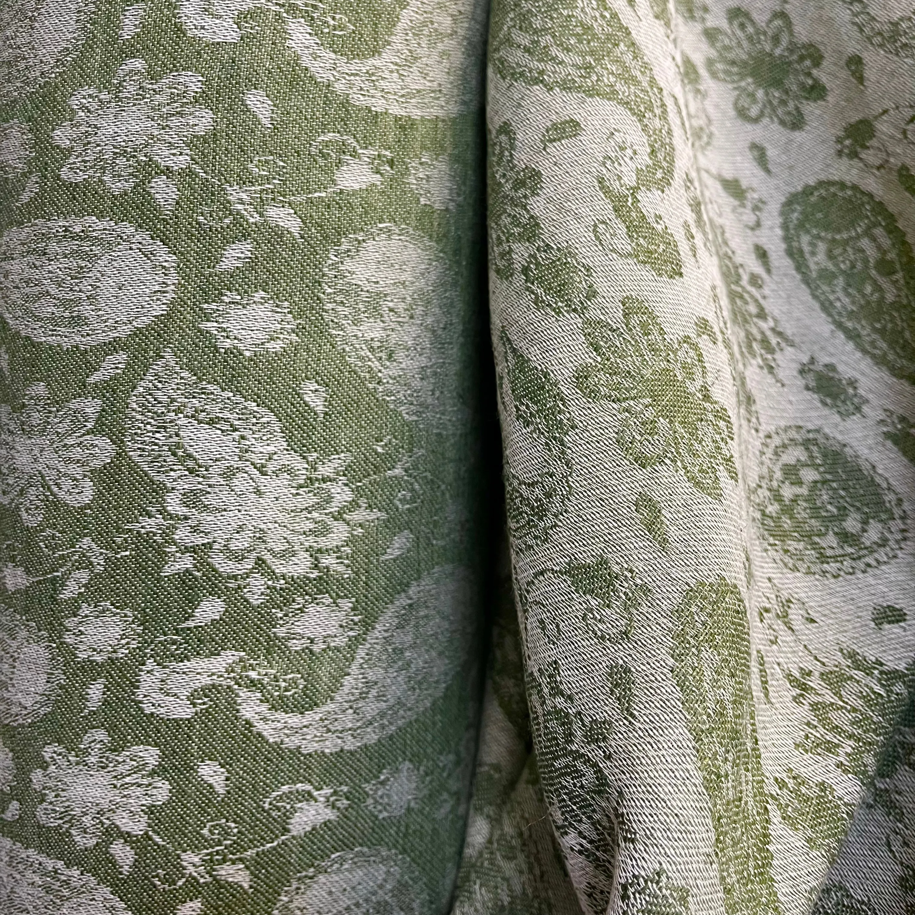 Italian Cotton/Linen Print- Green & Light Pistachio