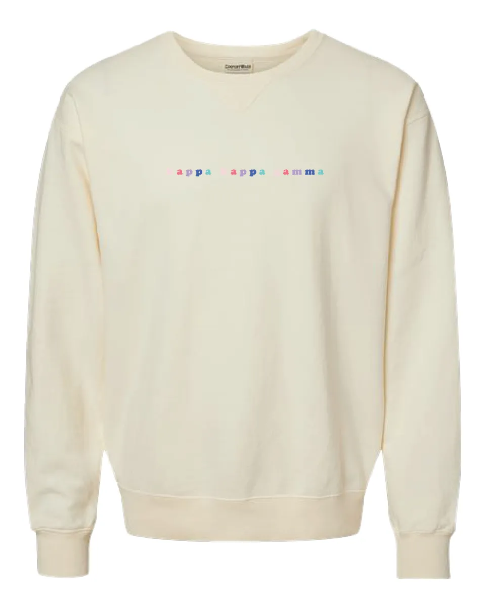 Kappa Bubble Letter Rainbow Crewneck